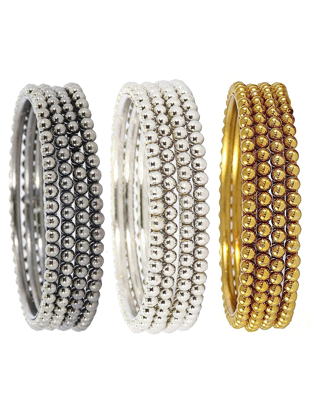 NMII Set Of 12 Linked With Chain Metal Bangles