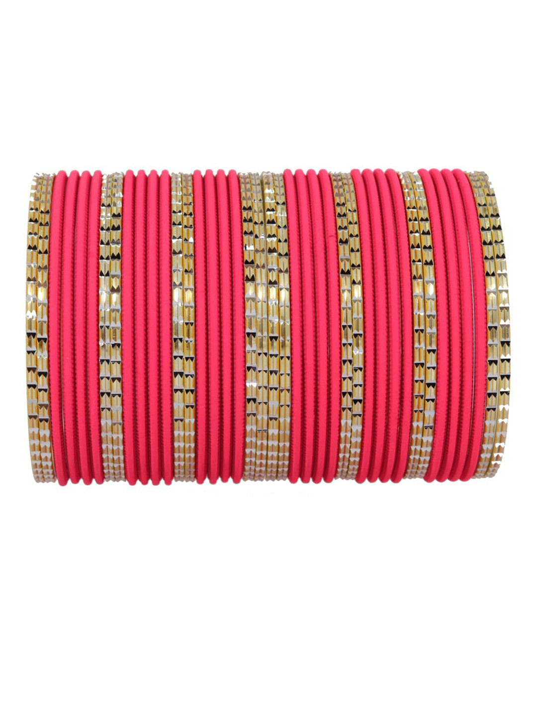 NMII Set Of 40 Engraved Pattern Glossy With Matte Finished Bangles