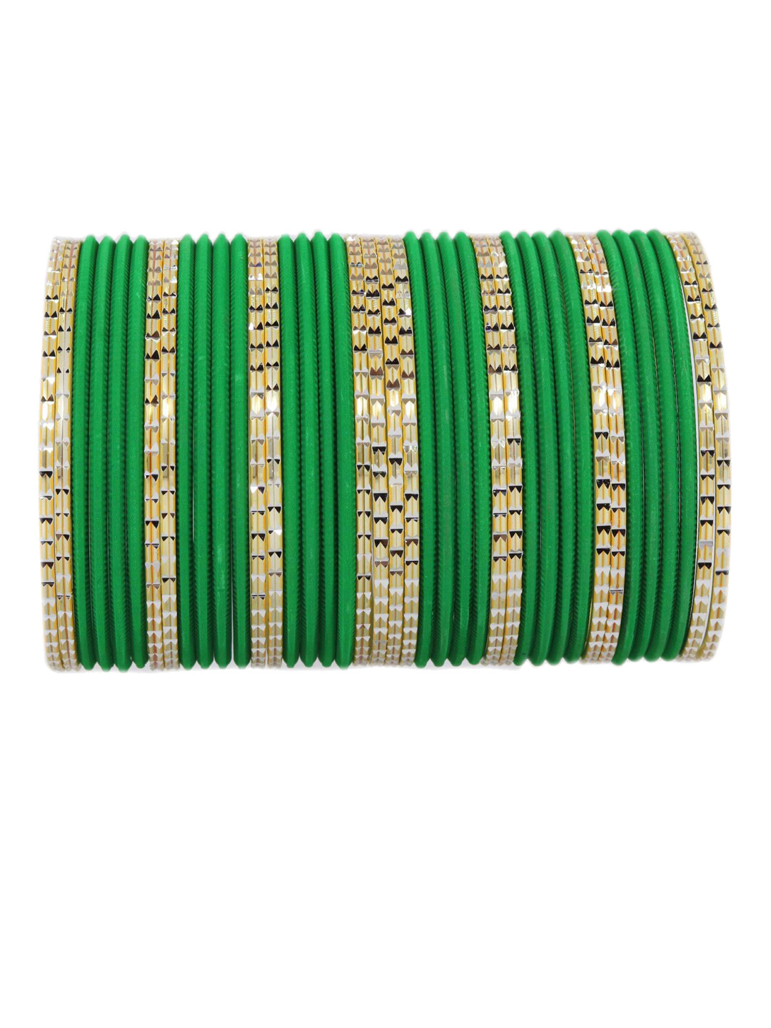 NMII Set Of 40 Engraved Pattern Glossy & Matte  Finished Bangles