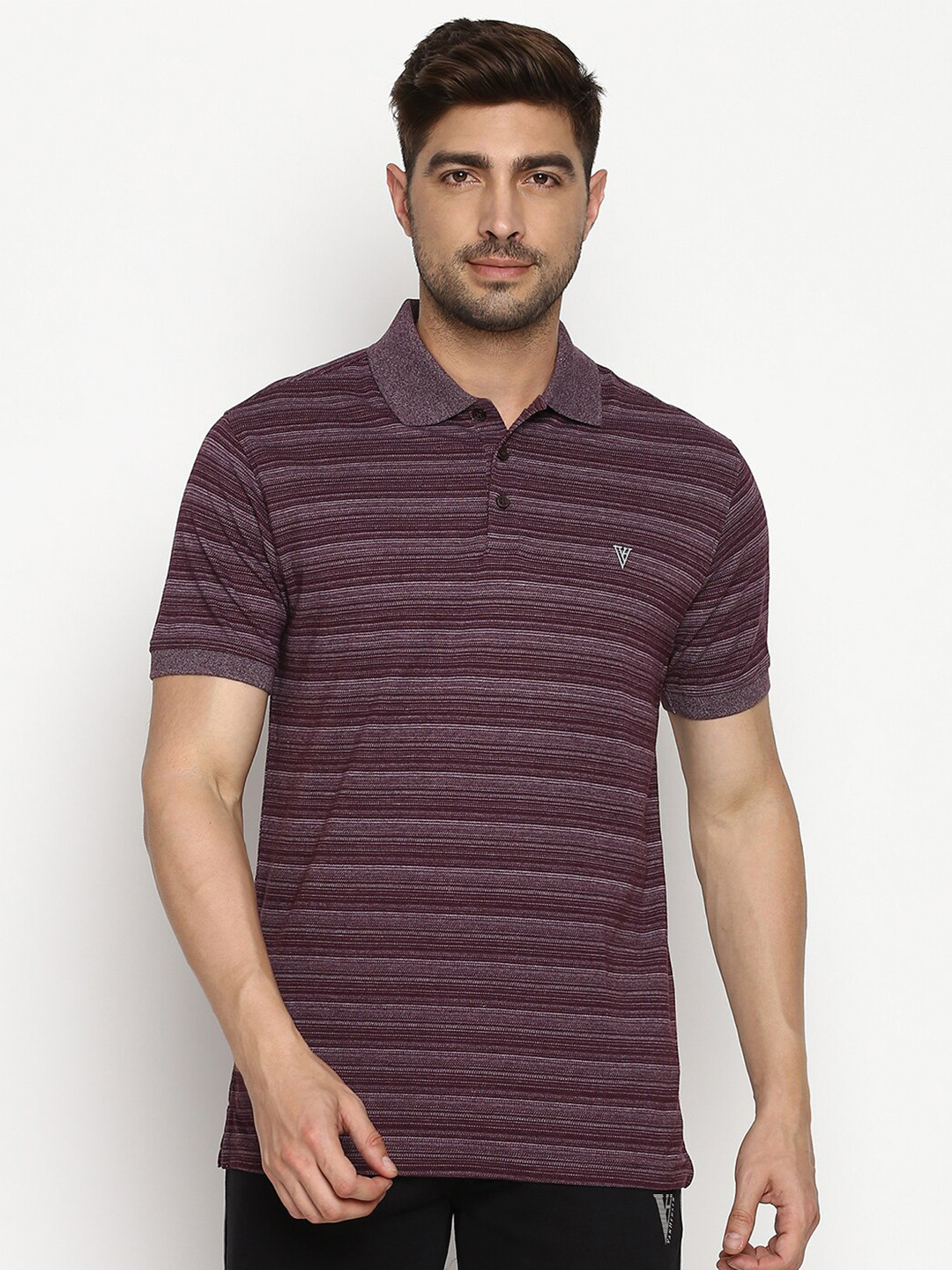 Van Heusen Innerwear Men Striped Ultra Soft Short Sleeve Polo T-Shirt