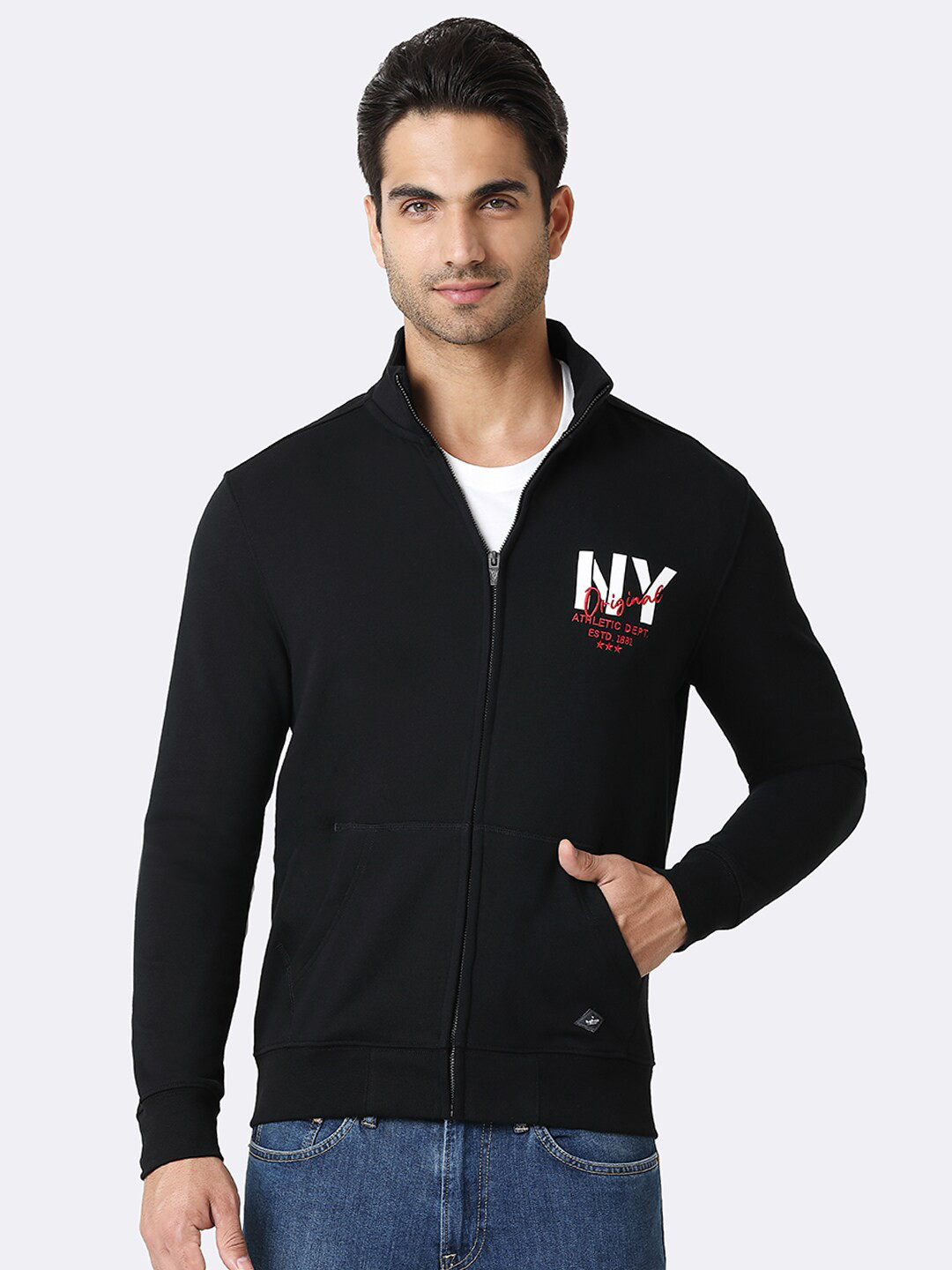 Van Heusen Innerwear Mock Collar Cotton Regular Sweatshirt