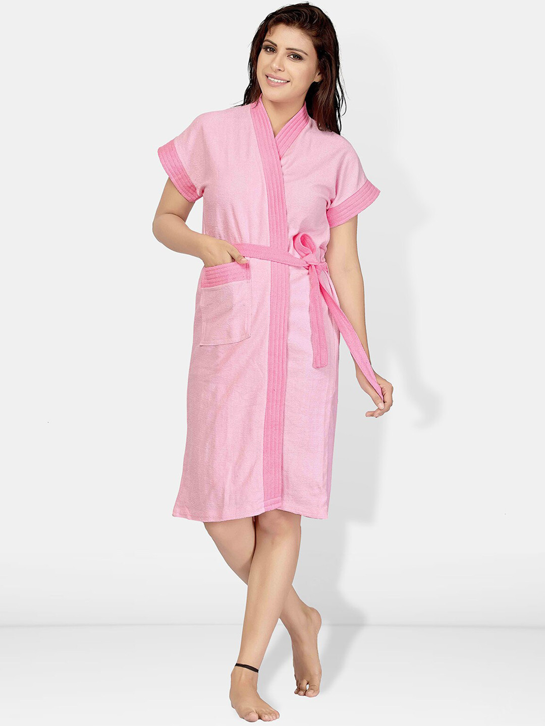 Be You Women Cotton Anti-bacterial Super Soft Bath Robe With Belt