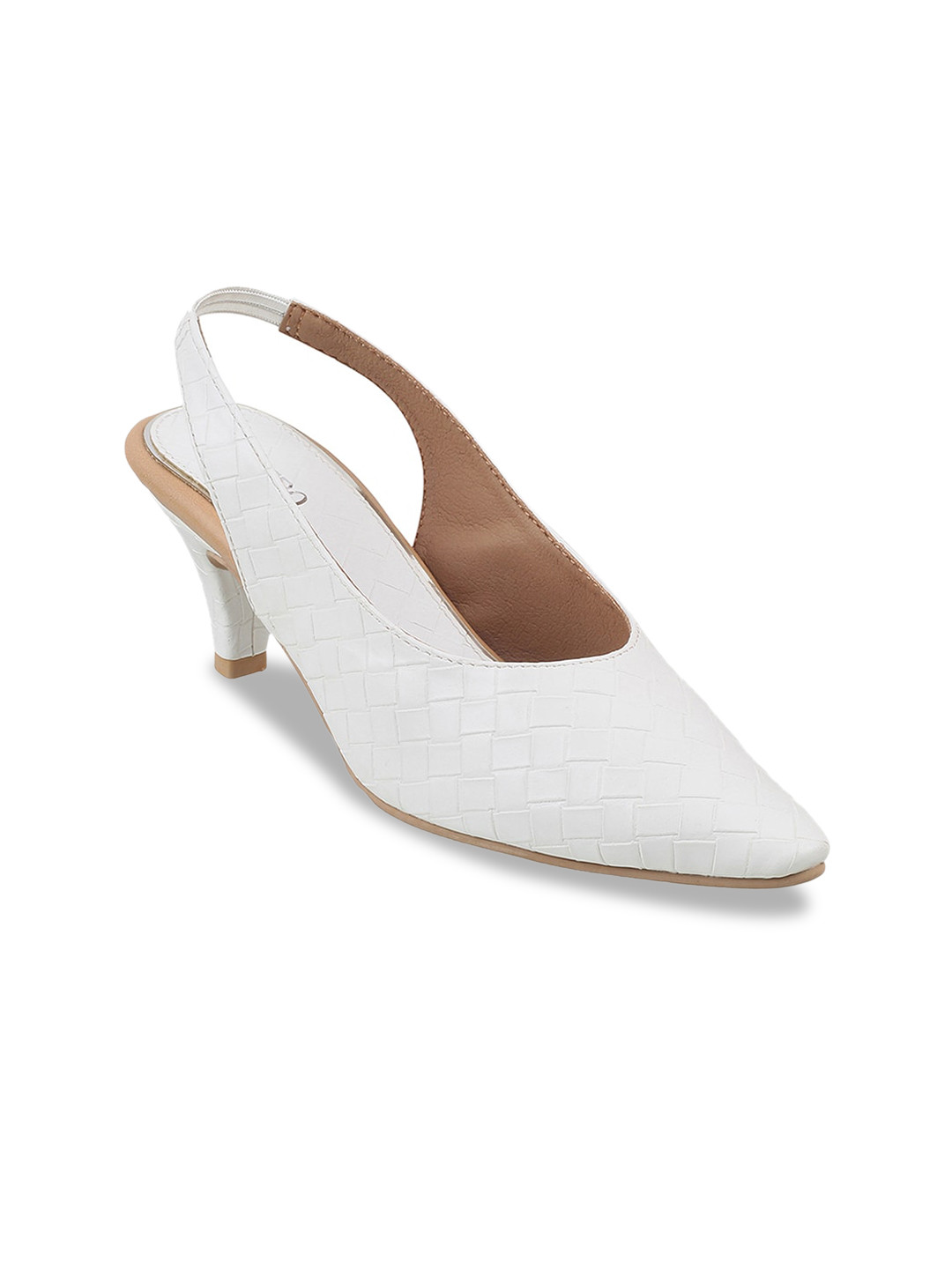 Metro Textured Kitten Mules With Backstrap