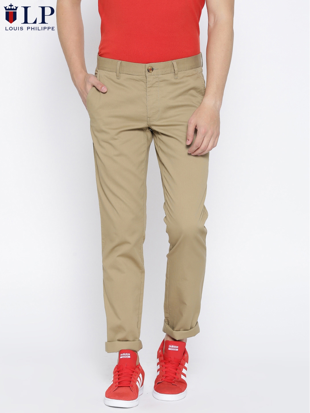 Buy Louis Philippe Sport Men Khaki Steven Fit Solid Trousers  Trousers for  Men 2247596  Myntra
