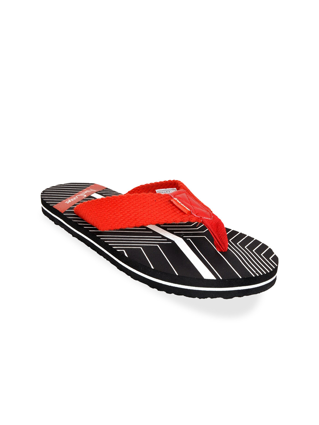 Allen Cooper Men Striped Thong Flip-Flops