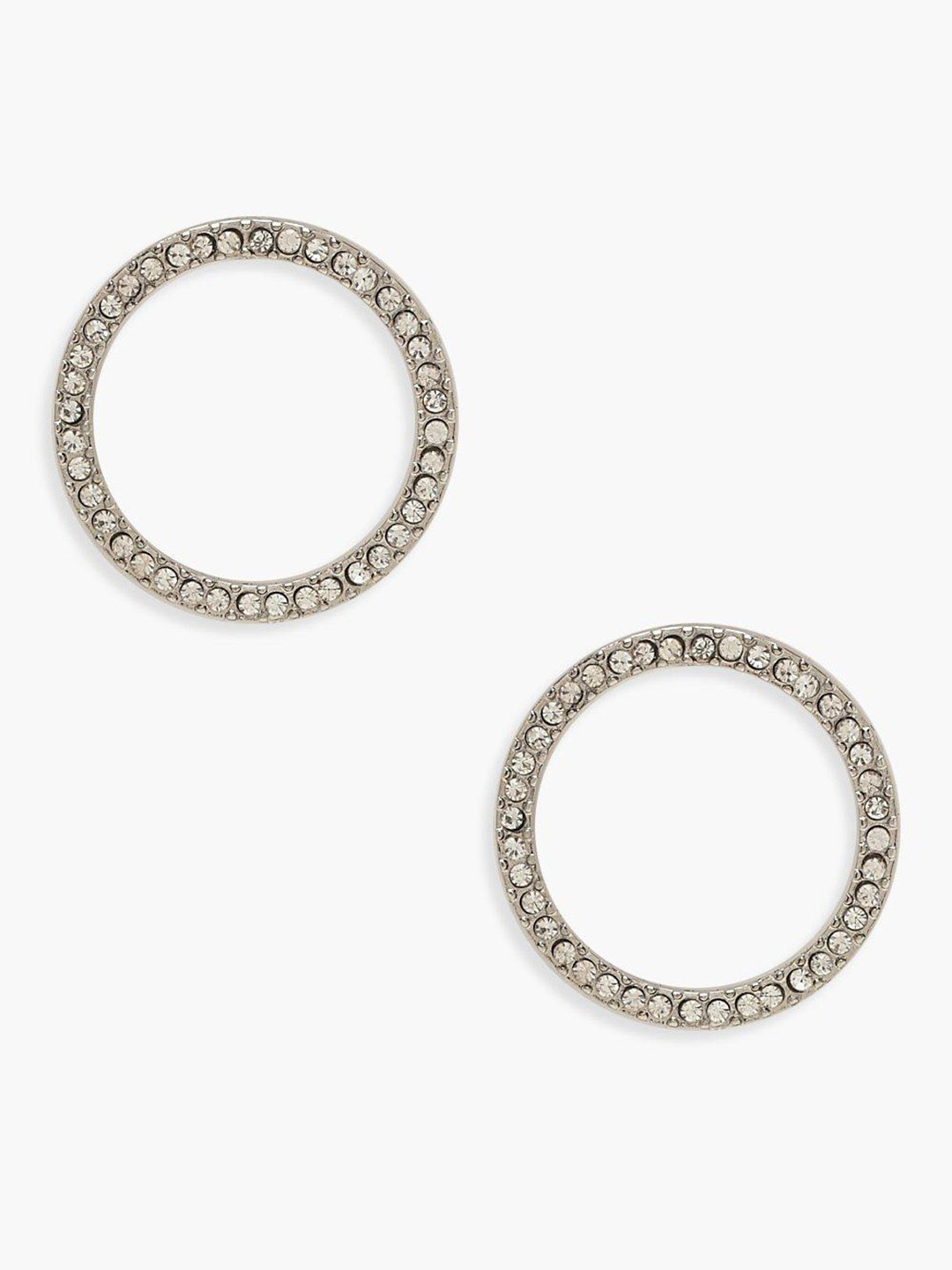 Boohoo Women Stone Studded Circular Drop Earrings