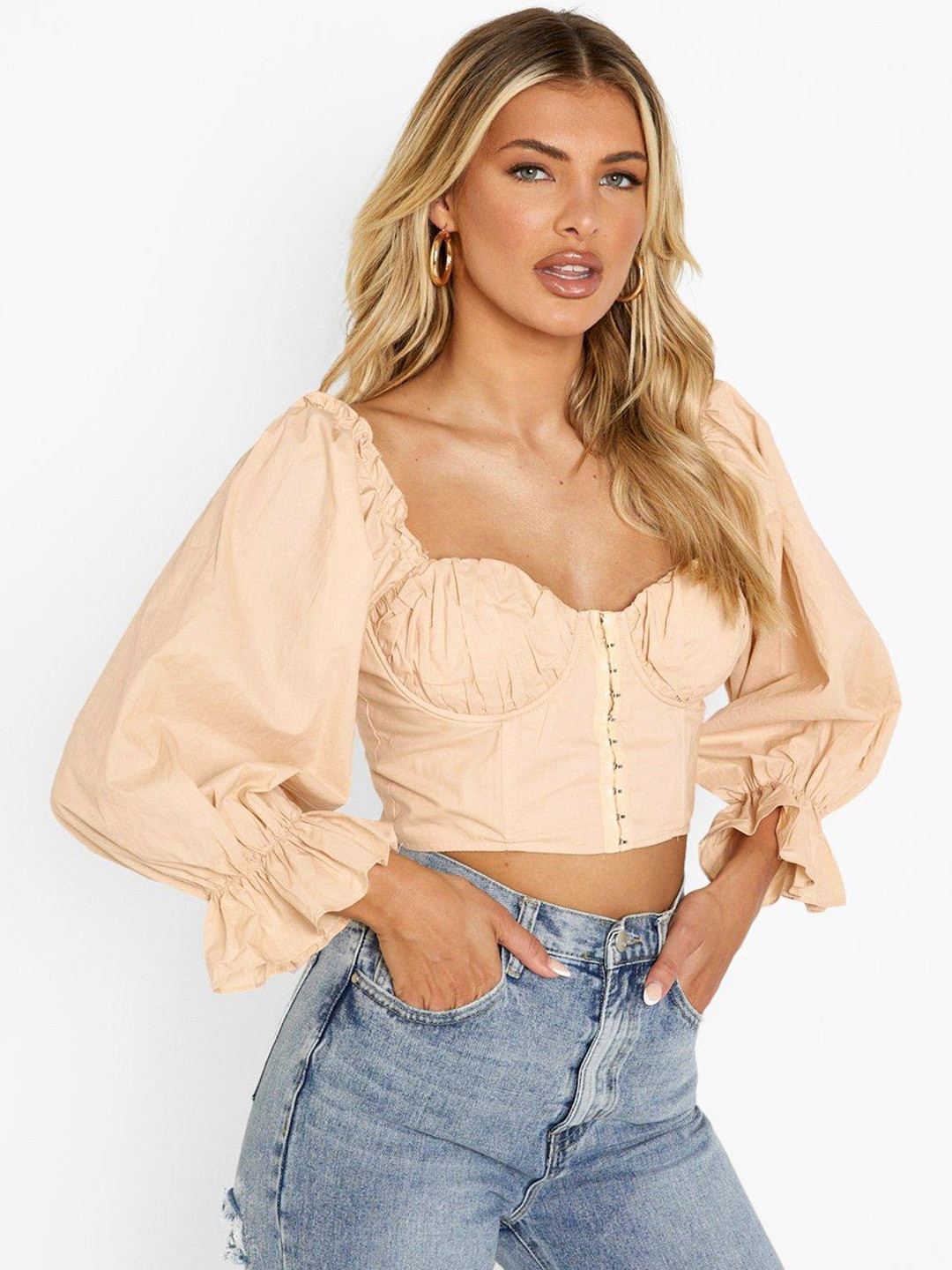 Boohoo Sweetheart Neck Wired Crop Top