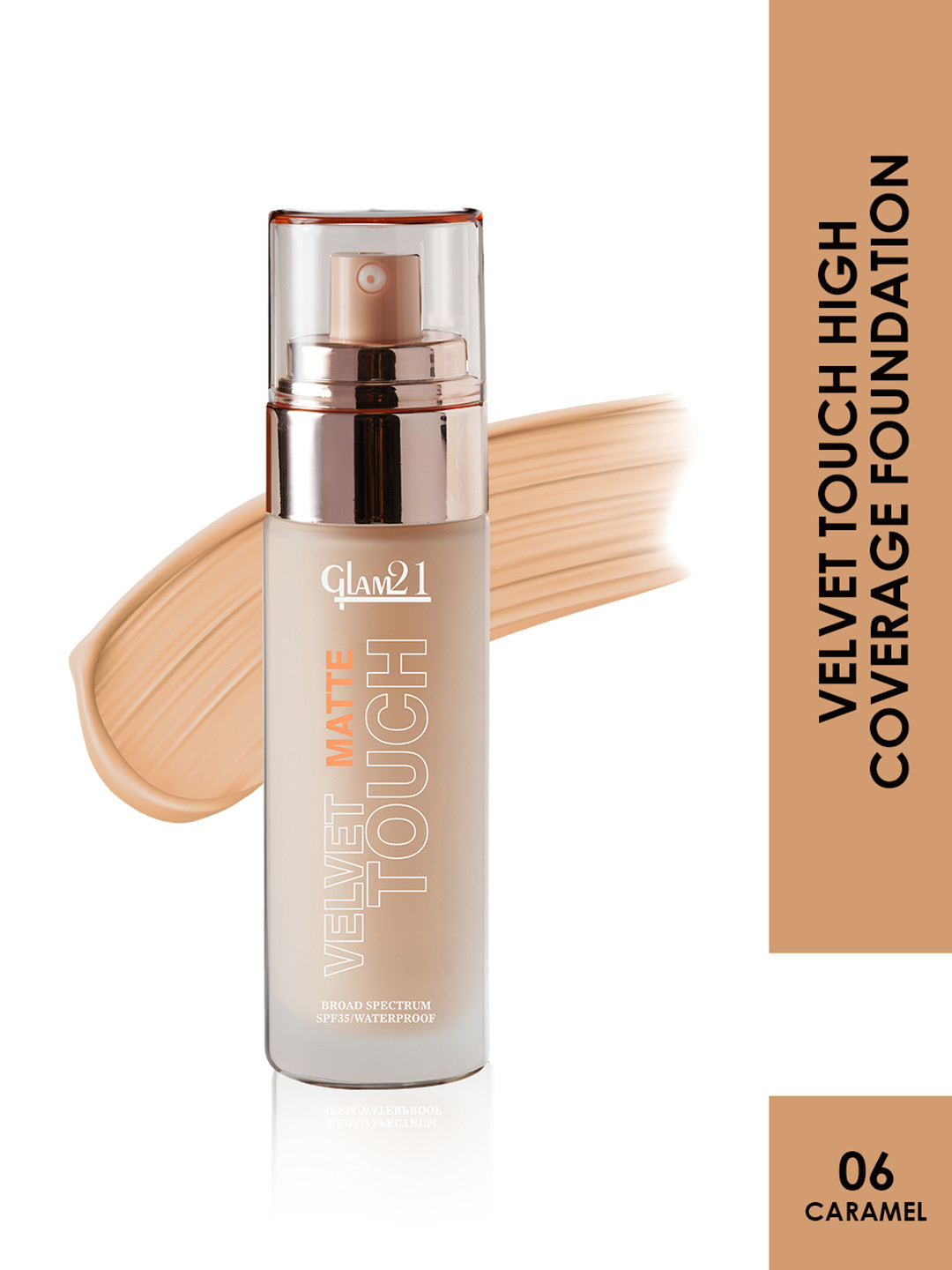 GLAM21 Velvet Touch Oil Control Silk Foundation SPF35 - 50g - Caramel 06