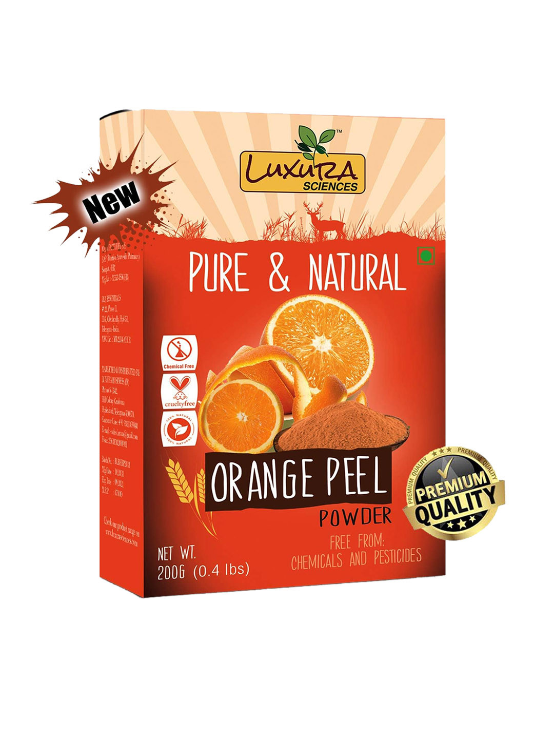 Luxura Sciences Pure Vitamin C Orange Peel Powder 200g