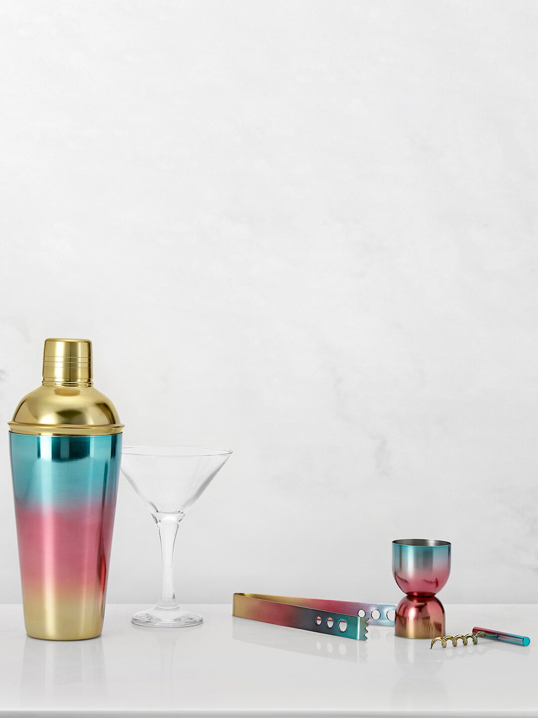 Living scapes by Pantaloons Pink & Blue Stainless Steel Cocktail Set