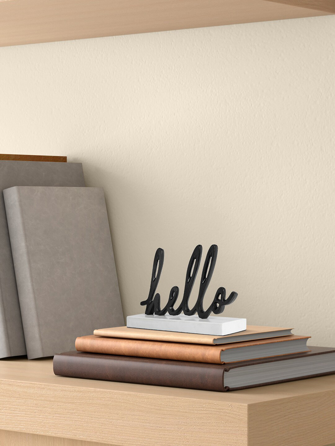 Living scapes by Pantaloons Black Metal Metallic Study Room Small Showpiece - 5.2 Inches