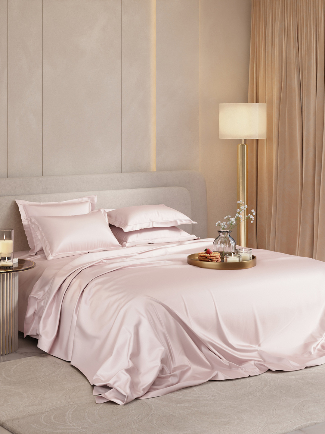 Stoa Paris Date Night Collection Sateen 300 TC Super King Bedsheet-274 x 274 cm