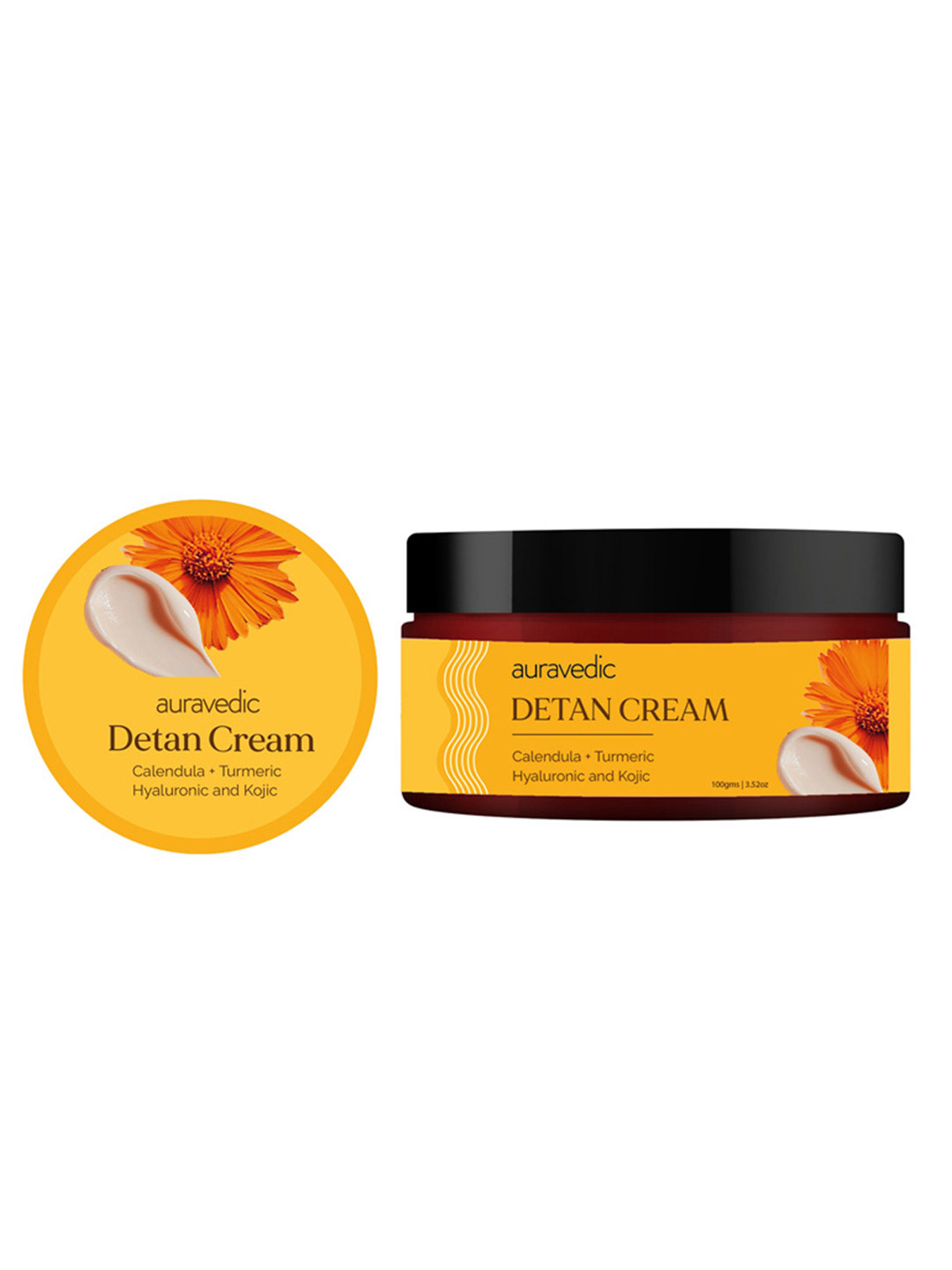 Auravedic Detan Paraben Free Face Cream with Turmeric for Tan Removal - 100g