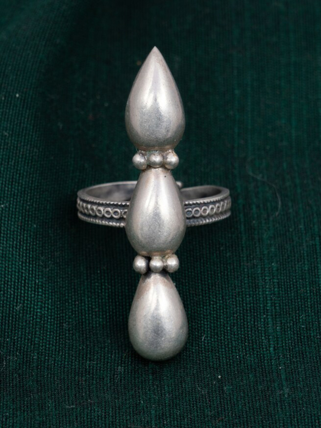 Shyle 925 Sterling Silver Silver Plated Statement Boond Finger Ring