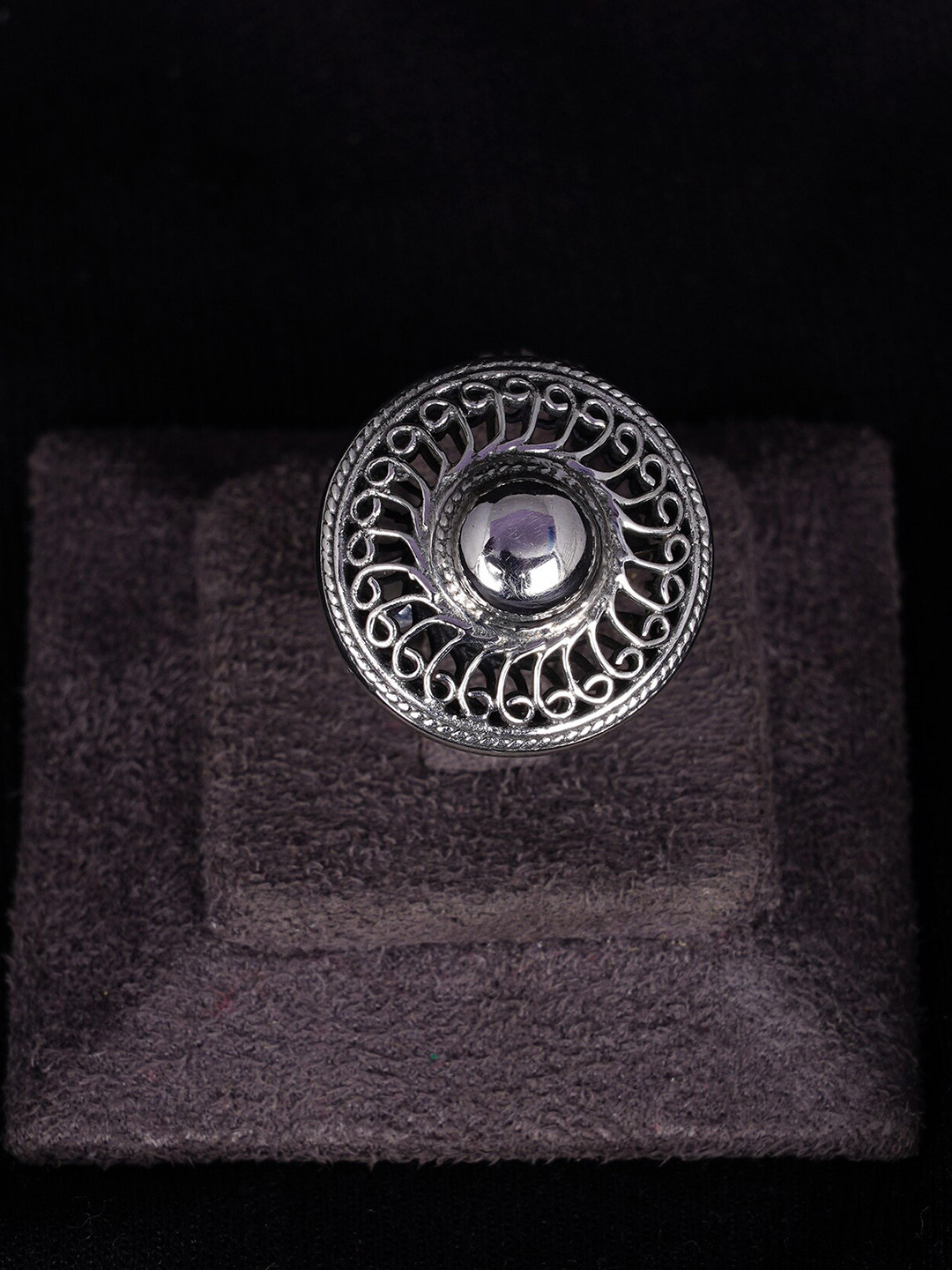 Shyle 925 Sterling Silver Carved Embossed Finger Ring