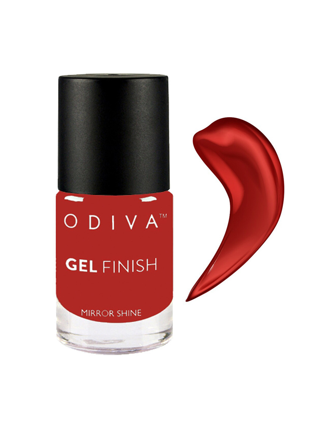ODIVA Gel Finish Mirror Shine Long-Wearing Nail Polish 11 ml - Fiery Red 028