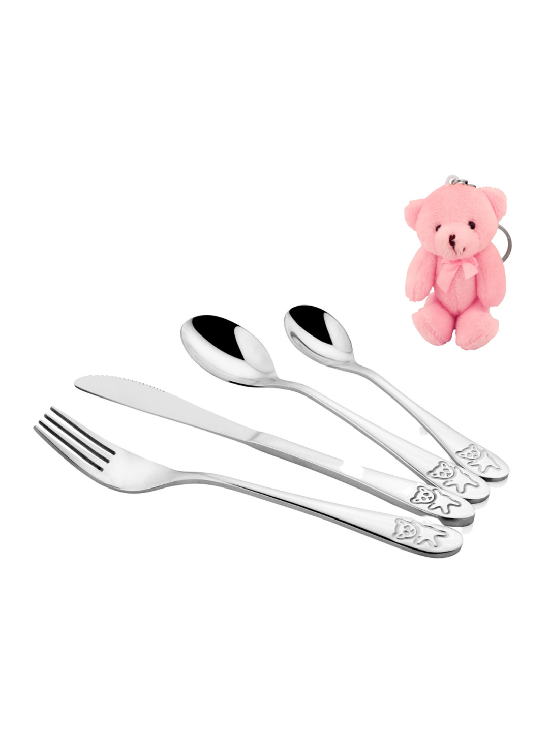 FNS 4-Pcs Stainless Steel Cutlery Set with Teddy bear