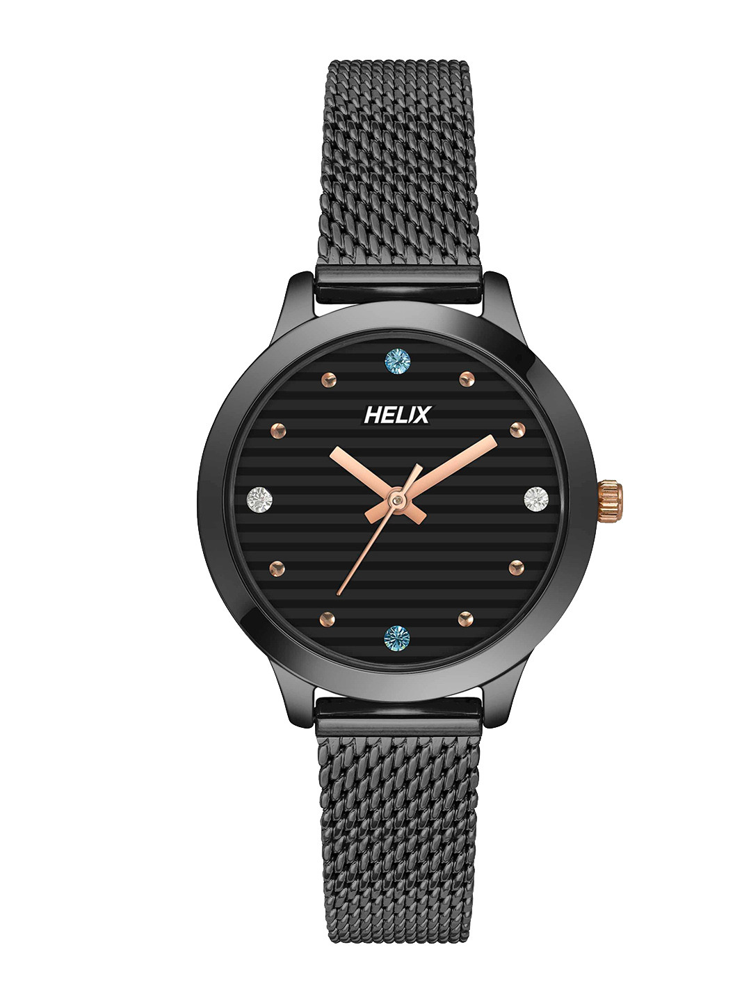 Helix By Timex Black Round Dial Analog Women's Watch - TW022HL24