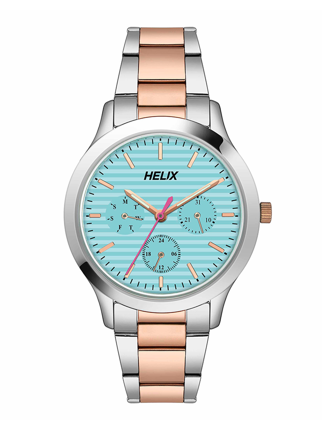 Helix By Timex Blue Round Dial Analog Women's Watch - TW053HL03
