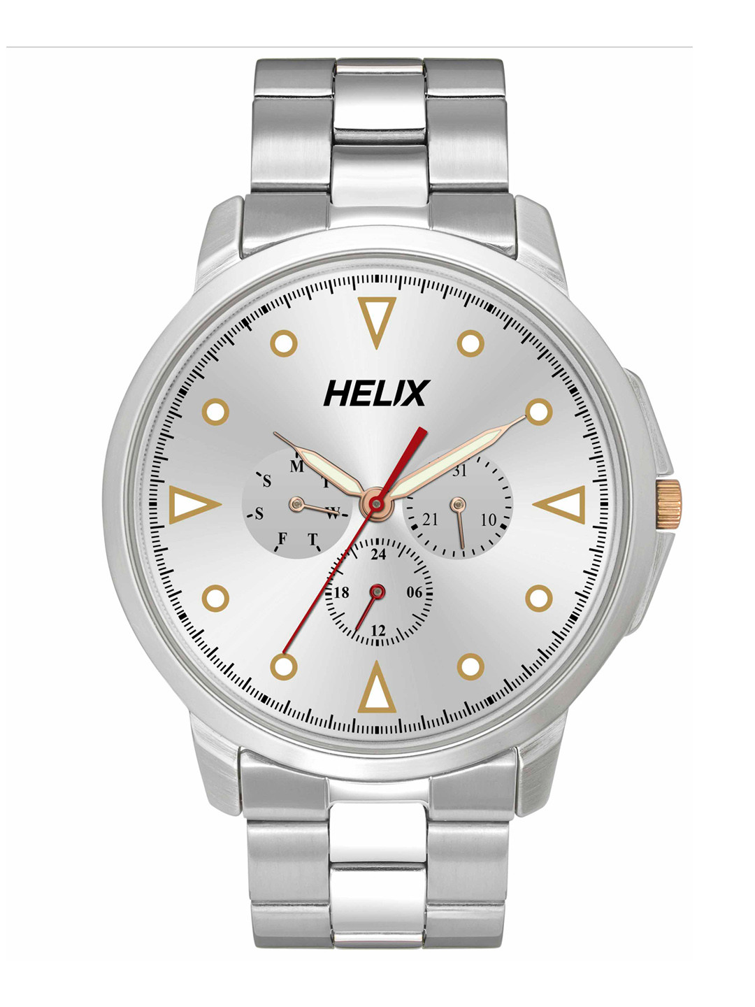 Helix By Timex Silver Round Dial Analog Men's Watch - TW027HG35
