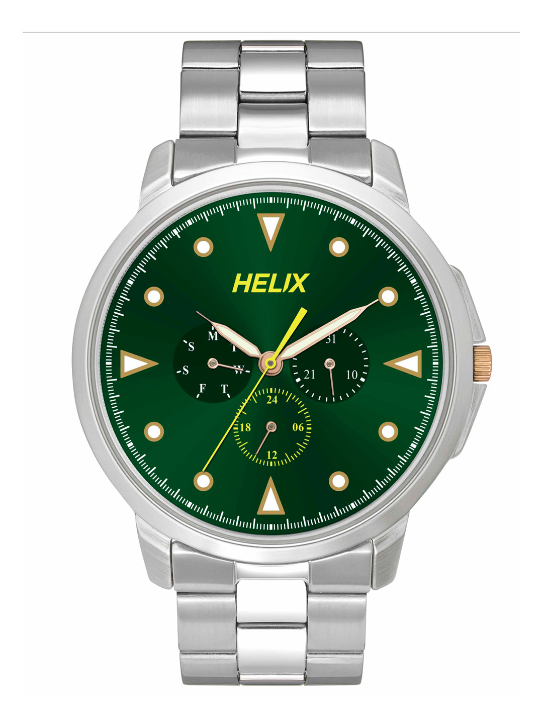 Helix By Timex Green Round Dial Analog Men's Watch - TW027HG34