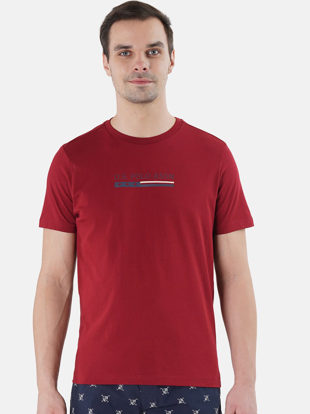 U.S. Polo Assn. Printed Pure Cotton Lounge T-shirts