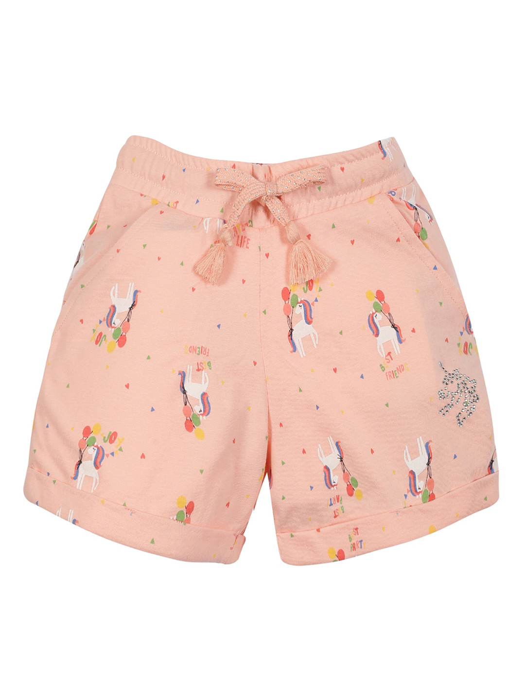 PLUM TREE Girls Conversational Printed High-Rise Pure Cotton Shorts