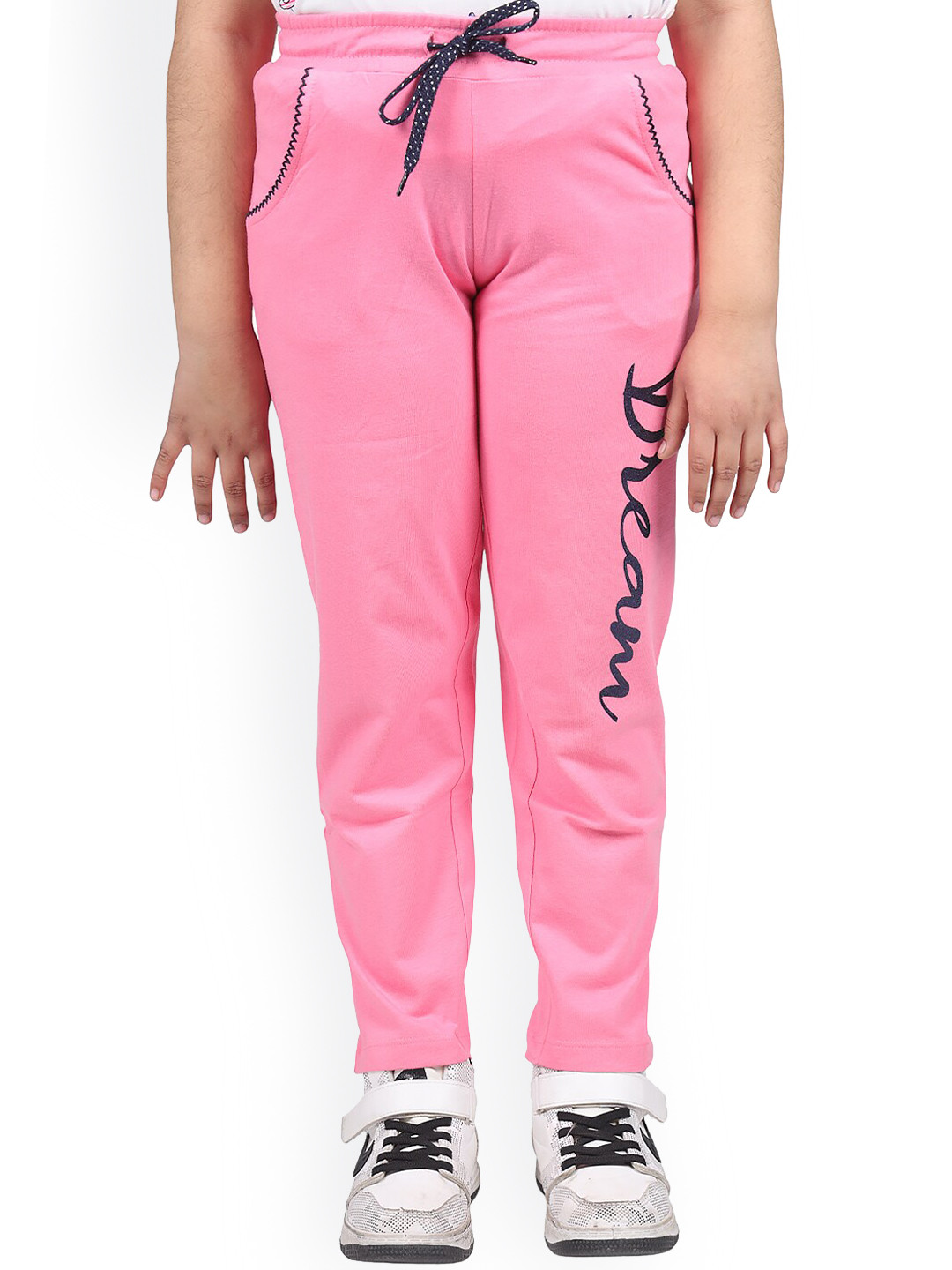 3PIN Girls Typography Printed Cotton Track Pants