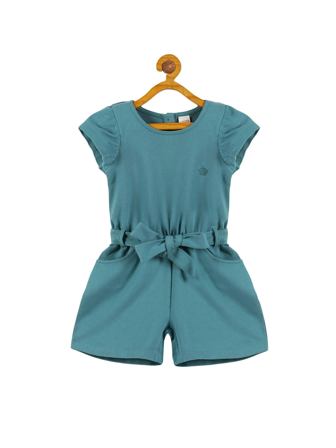 PLUM TREE Girls Waist Tie-Ups Pure Cotton Playsuit