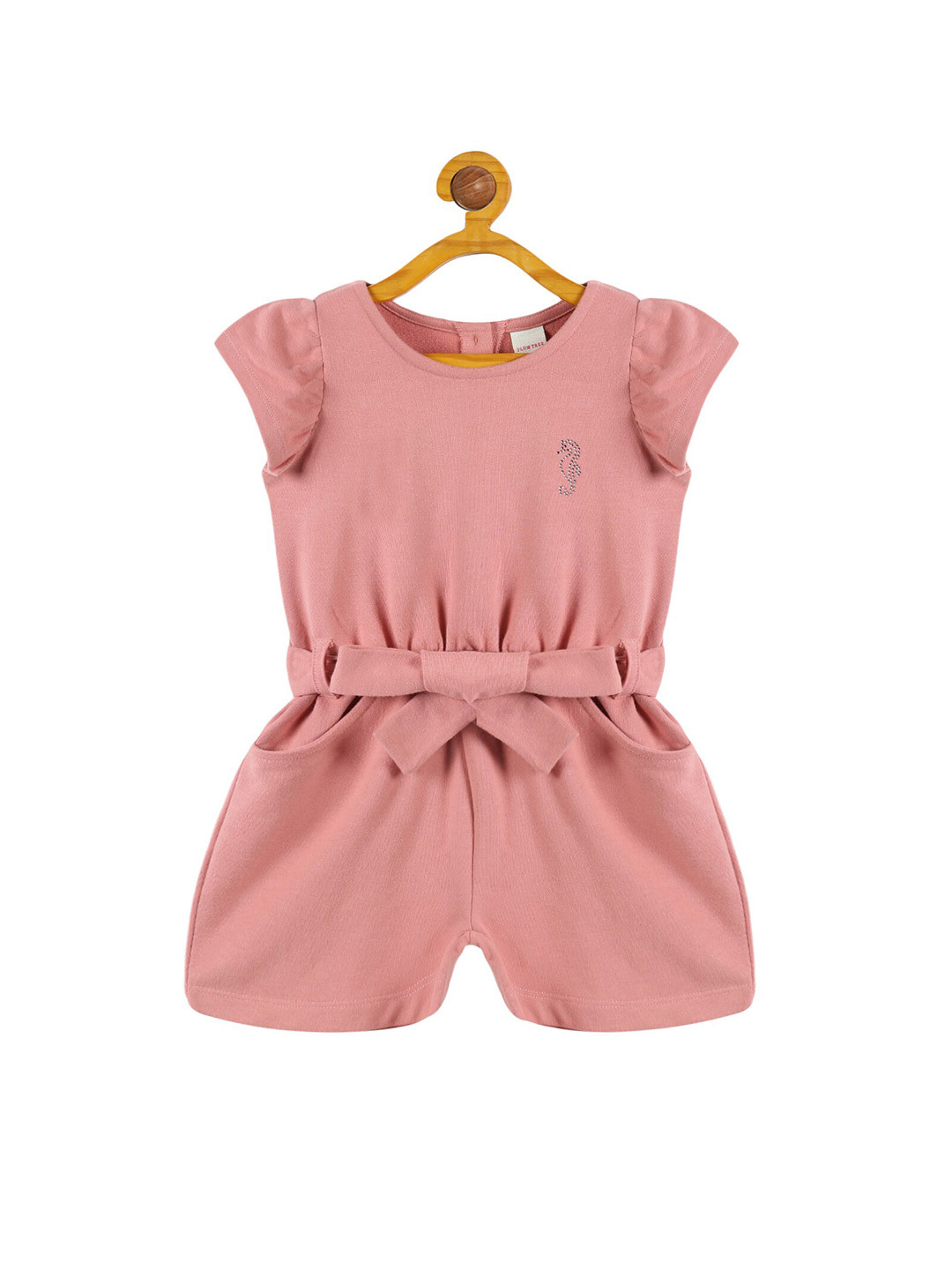 PLUM TREE Girls Waist Tie-Ups Pure Cotton Playsuit