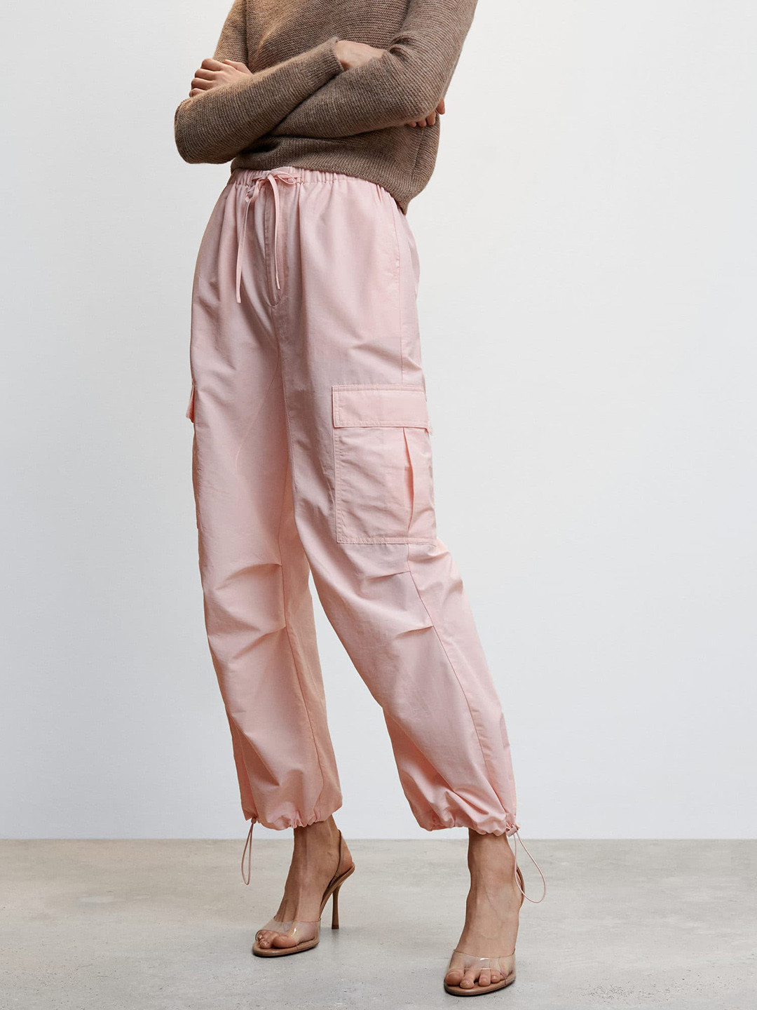 MANGO Women Pleated Joggers Trousers