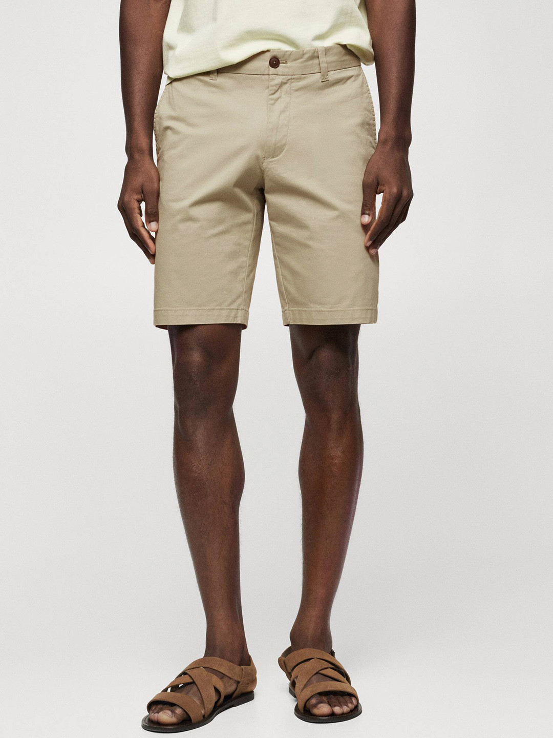 MANGO MAN Mid-Rise Slim-Fit  Chino Bermuda Shorts