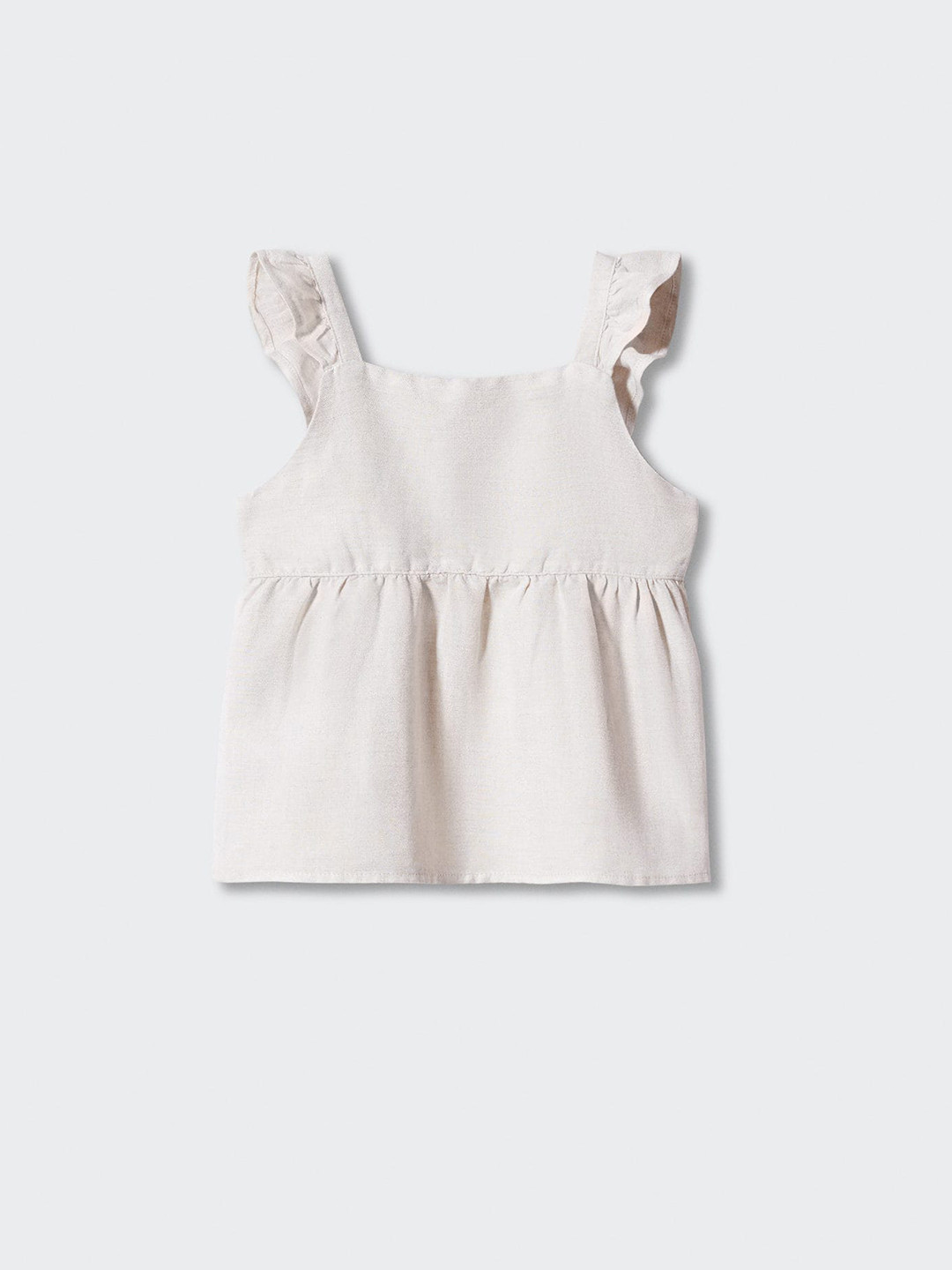 Mango Kids Girls Cap Sleeves Ruffles Top