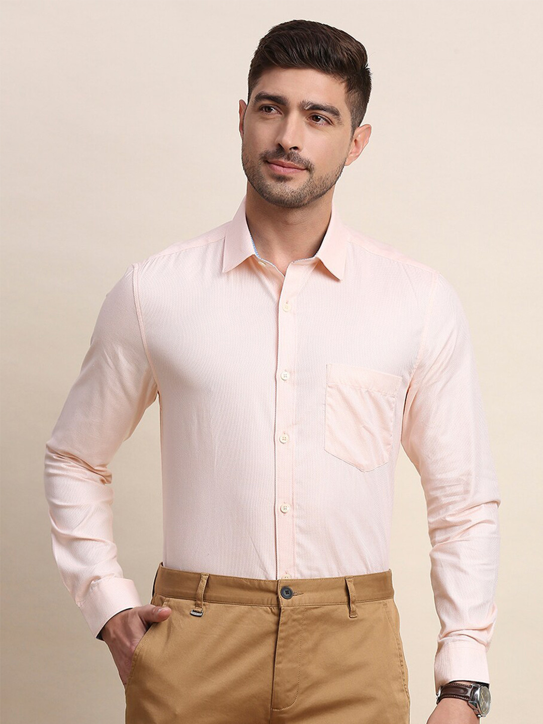 INVICTUS Original Slim Fit Spread Collar Pure Cotton Formal Shirt