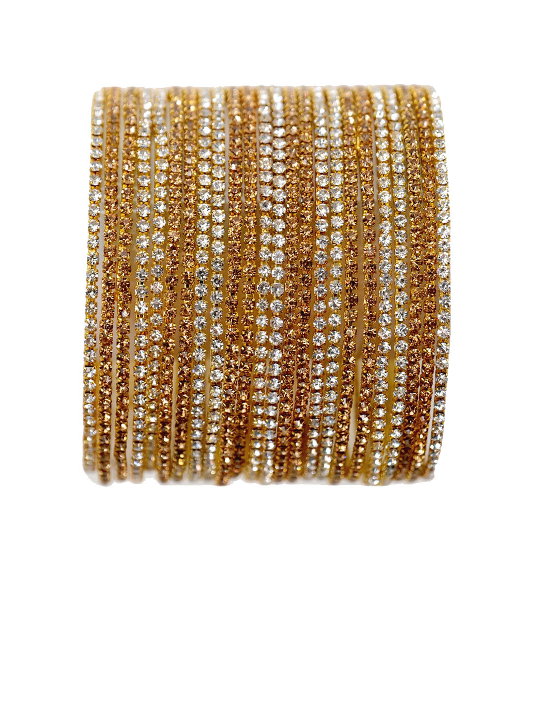NMII Set Of 24 Crystal Stone Studded Glossy Finished Bangles