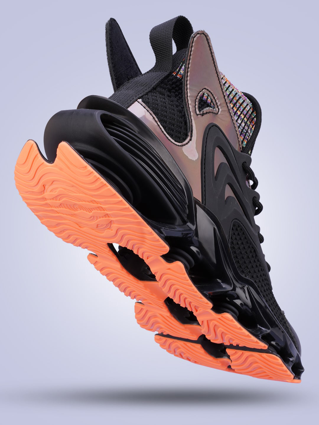 Atom Men Round Toe Lace Ups Printed Mesh Sneakers