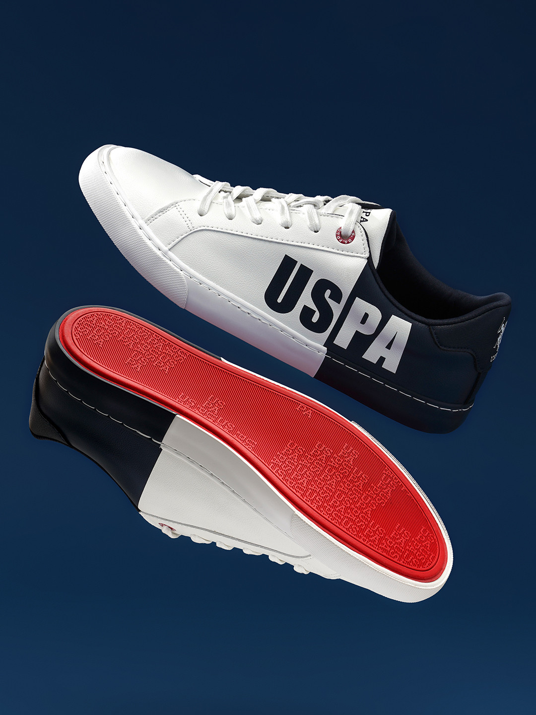 U.S. Polo Assn. Men Colourblocked Regular Sneakers With Brand Logo print Detail