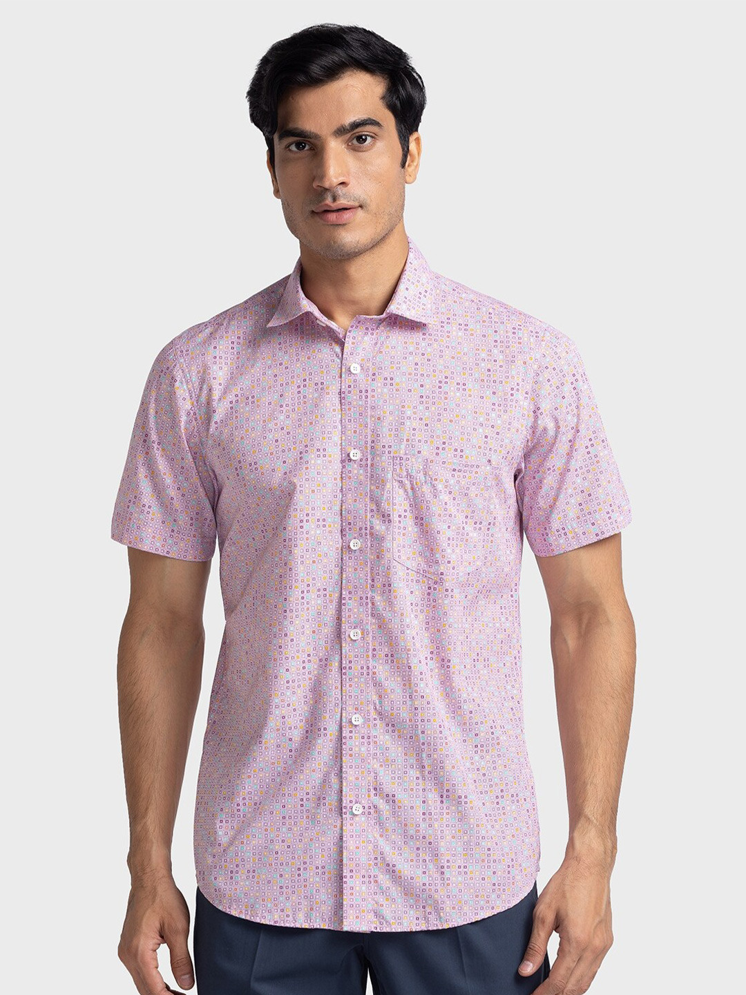 ColorPlus Micro Ditsy Printed Tailored Fit Organic Cotton Casual Shirt