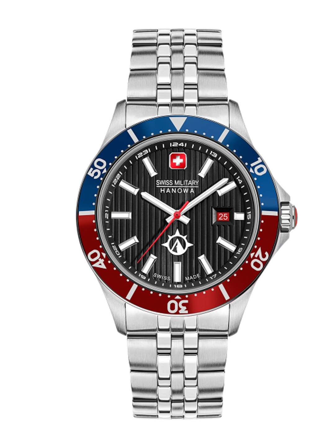 SWISS MILITARY HANOWA Men Stainless Steel Bracelet Style Straps Analogue Swiss Made Watch