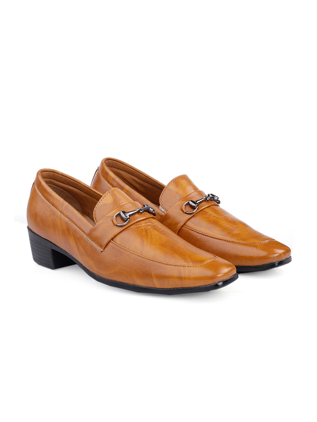 Bxxy Men Pointed-Toe Textured Height Increasing Formal Loafers