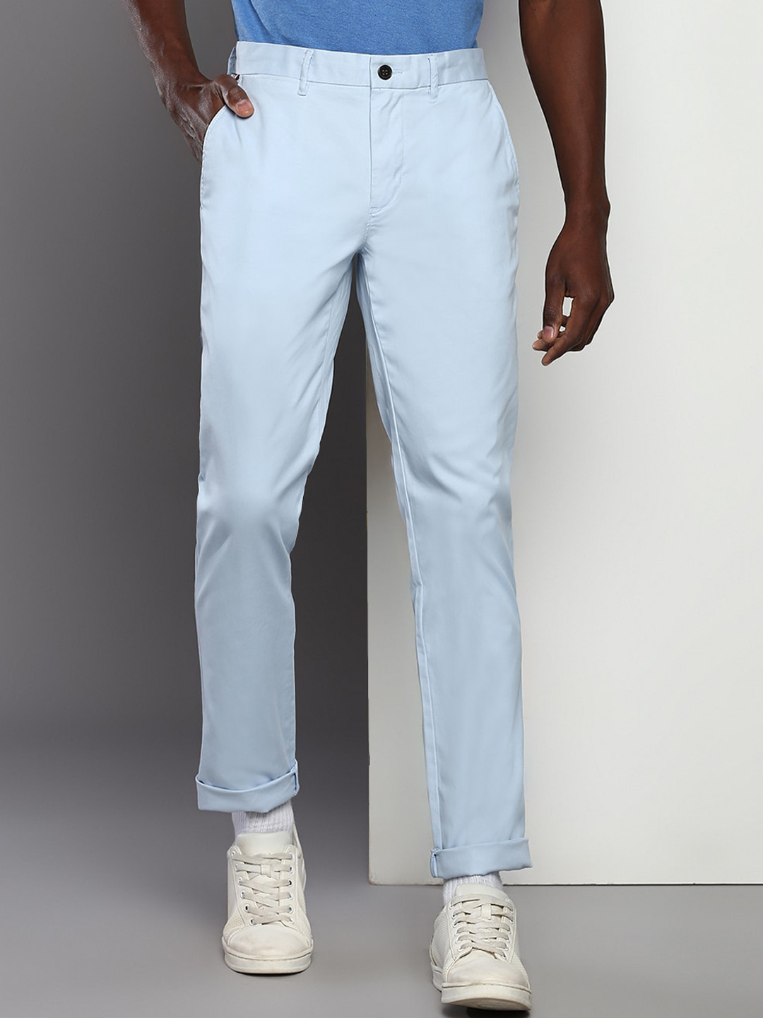 Tommy Hilfiger Men Mid-Rise Plain Trousers