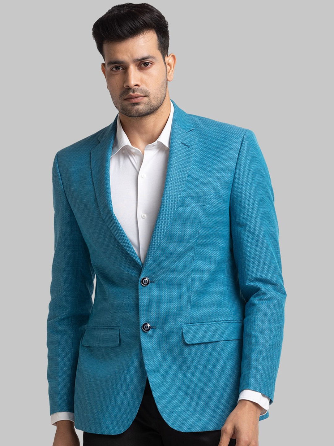 Raymond Contemporary-Fit Single Breasted Twill Linen Cotton Blazer