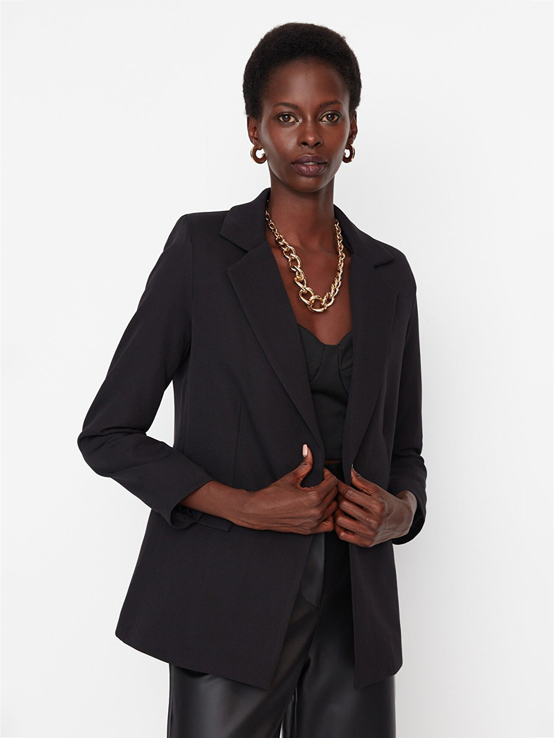 Trendyol Notched Lapel Long Sleeves Single-Breasted Jacket