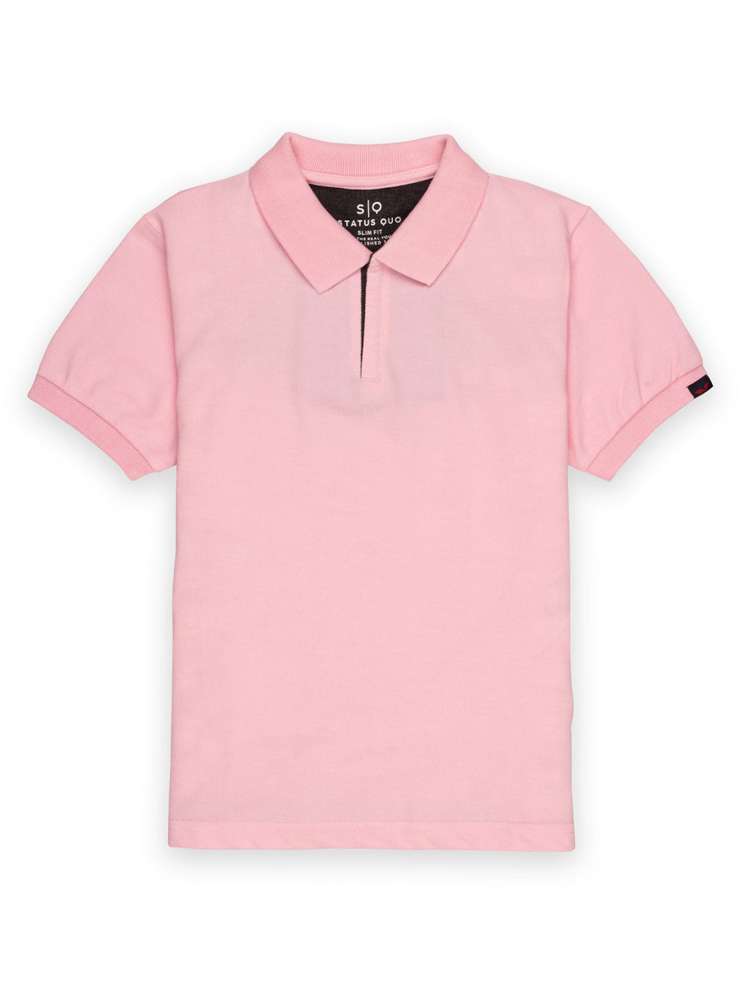 Status Quo Boys Polo Collar Short Sleeves Pure Cotton Slim Fit T-shirt