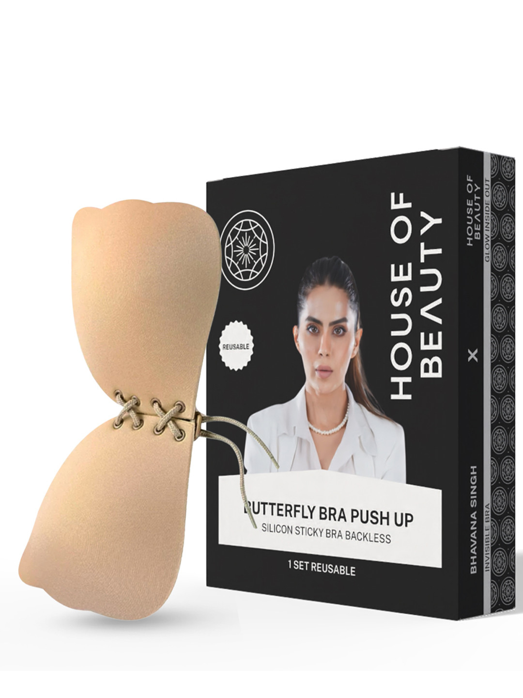 House of Beauty Reusable Butterfly Invisible Bra Push Ups for Backless & Lift-C Cup