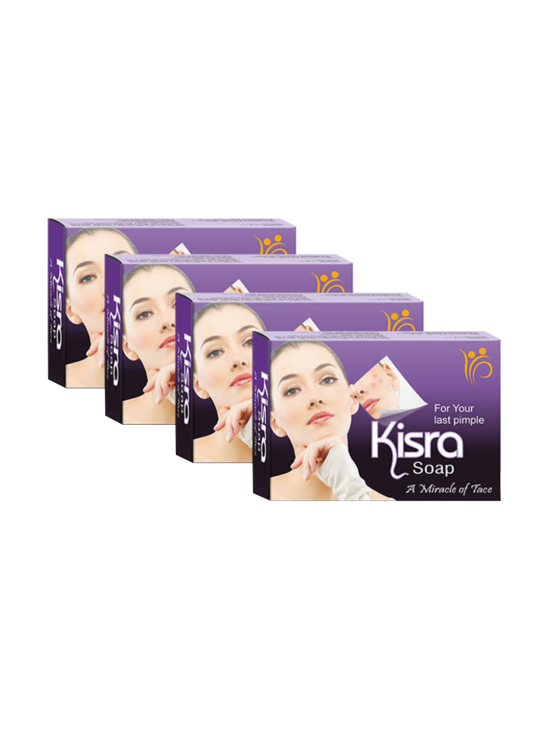 KISRA Set of 4 Premium Pimple Care Soaps for Acne Prone Skin - 100 g Each