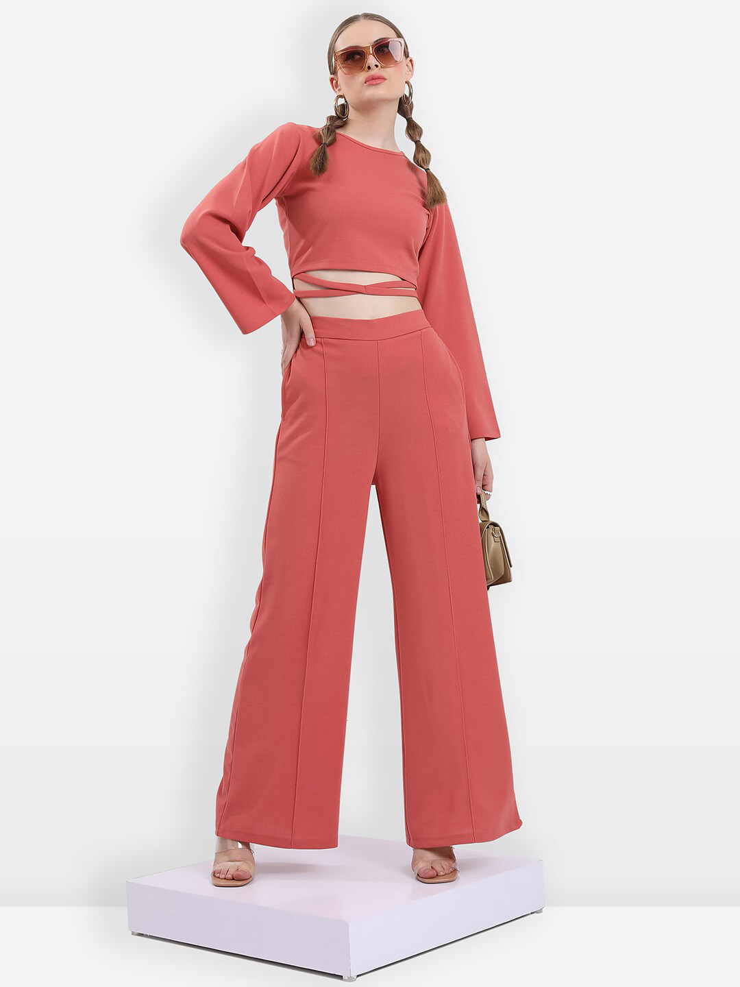 KETCH Round Neck Cropped Top & Palazzo