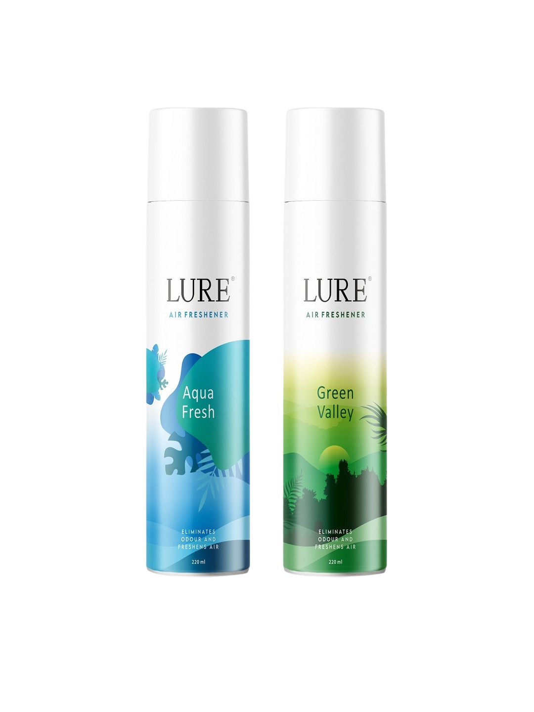 LURE 2 Pieces of Air Freshener - Green Valley and Aqua Fresh - 220ml Each