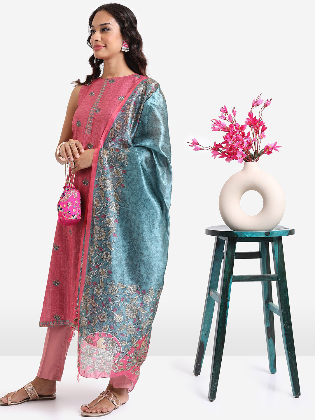 Vishudh Ethnic Motifs Printed Kurta with Trousers & With Dupatta