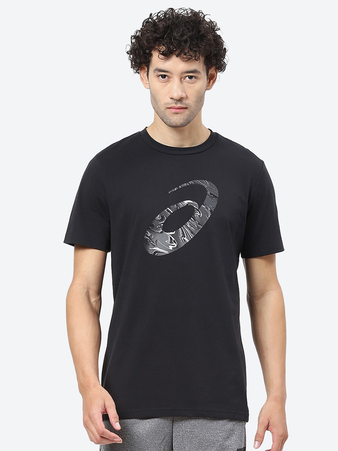ASICS Graphic Printed Round Neck Cotton T-Shirt